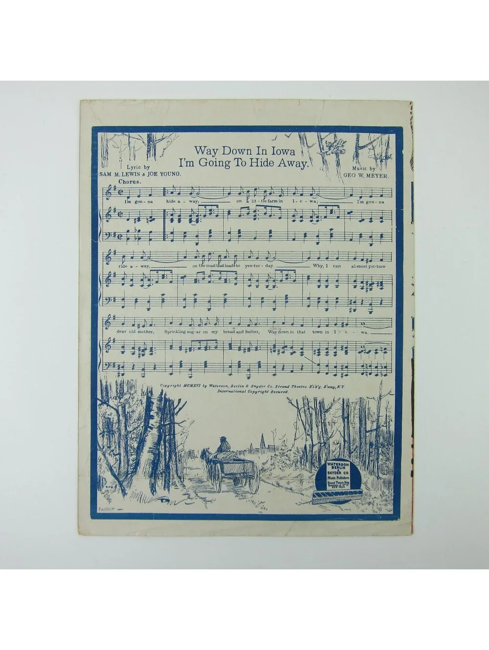 Sheet Music Lets All Be Americans Now Irving Berlin Patriotic WWI Antique 1917
